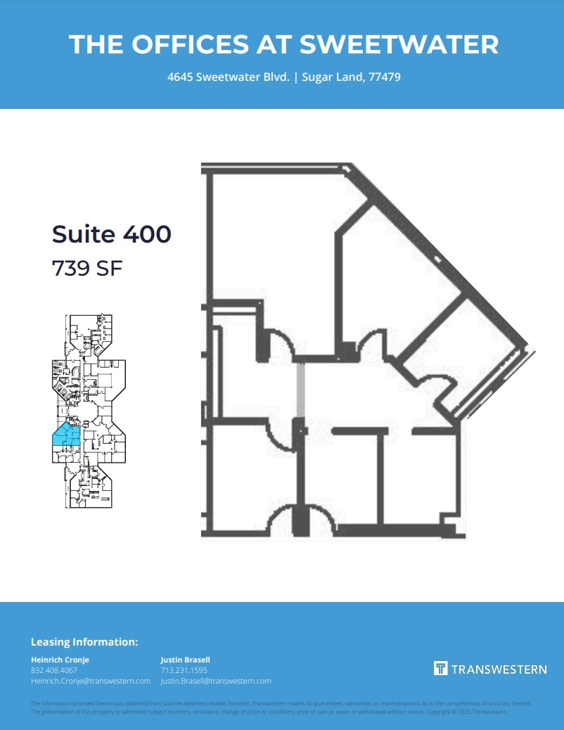 4675 Sweetwater Blvd, Sugar Land, TX à louer Plan d’étage– Image 1 sur 1