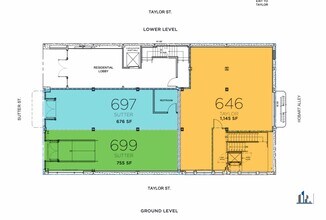 693 Sutter St, San Francisco, CA à louer Plan d’étage– Image 1 sur 1