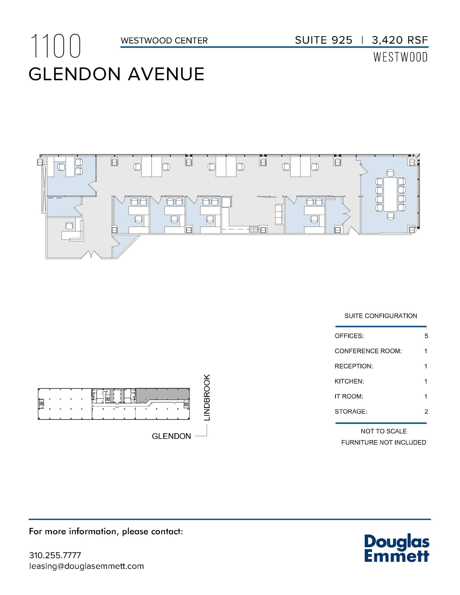 1100 Glendon Ave, Los Angeles, CA à louer Plan d’étage– Image 1 sur 1