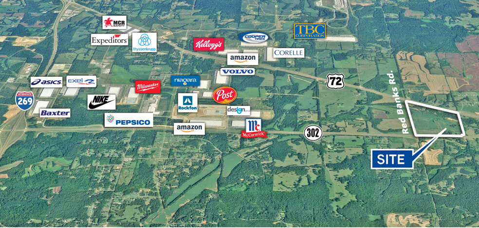 Hwy 302 & Red Banks Rd, Red Banks, MS à vendre - Aérien – Image 2 sur 3