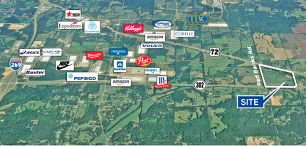 Hwy 302 & Red Banks Rd, Red Banks, MS - VUE AÉRIENNE  vue de carte