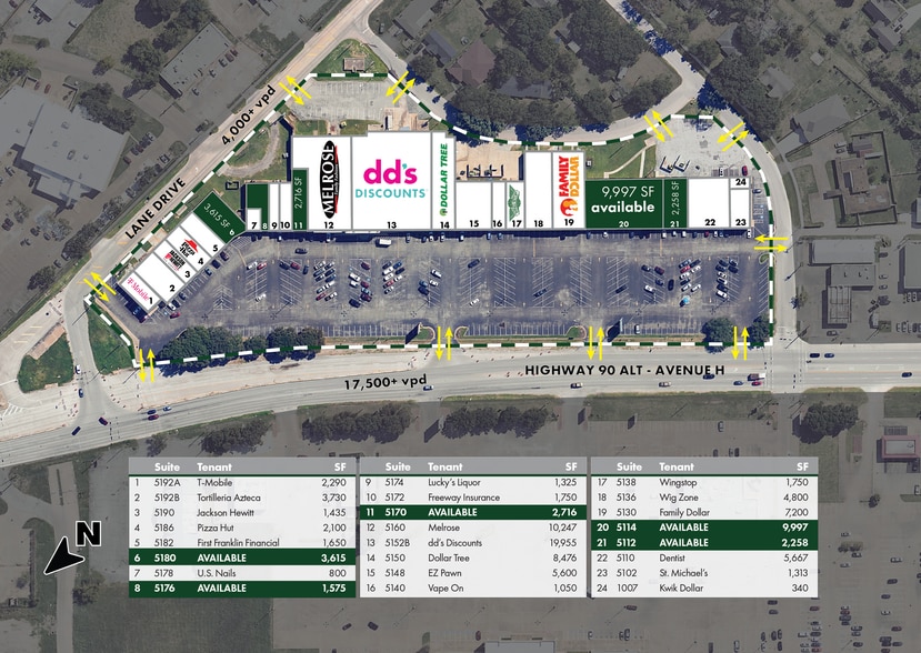 5100-5198 Avenue H, Rosenberg, TX à louer - Plan de site – Image 2 sur 11