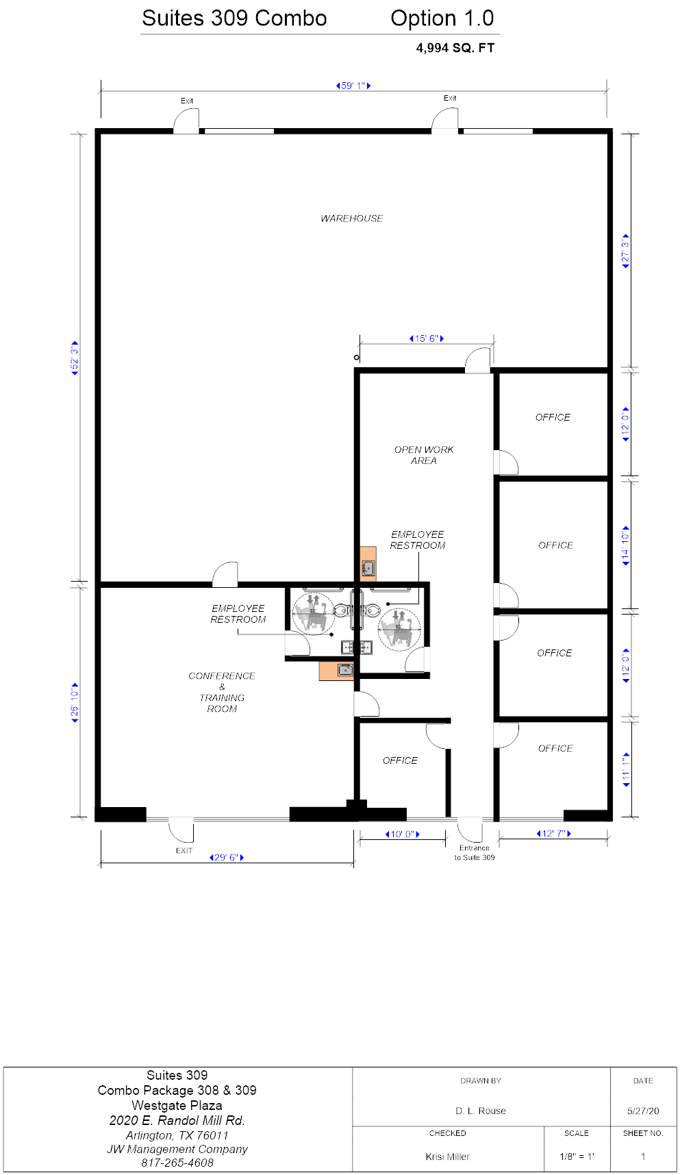 2016 E Randol Mill Rd, Arlington, TX à louer Plan d’étage– Image 1 sur 3