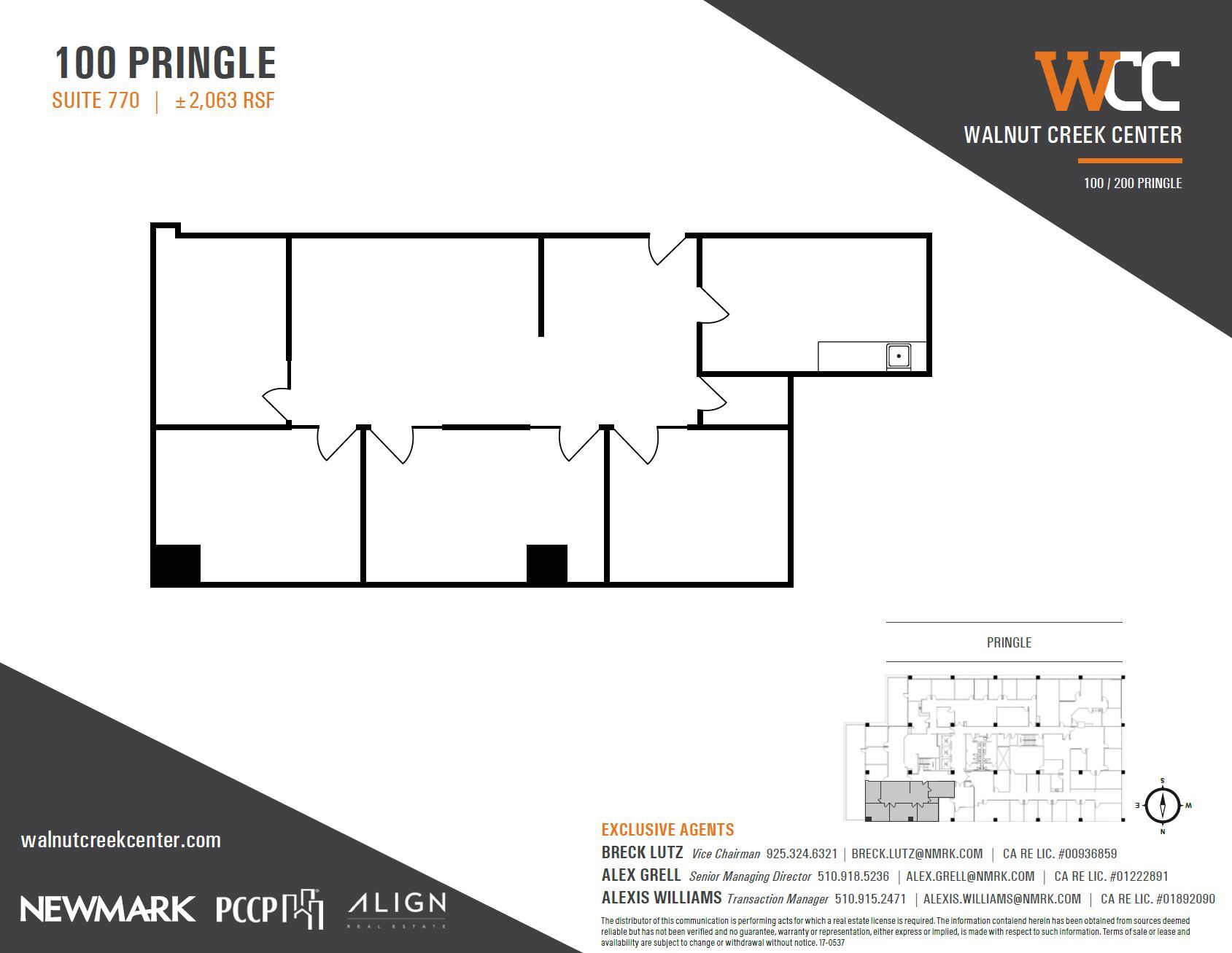 100 Pringle Ave, Walnut Creek, CA à louer Plan d’étage– Image 1 sur 1