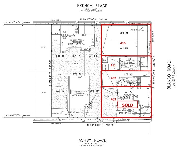Blanco at W French Lot & Buildings portefeuille de 3 biens à vendre sur LoopNet.fr - Plan cadastral – Image 3 sur 5