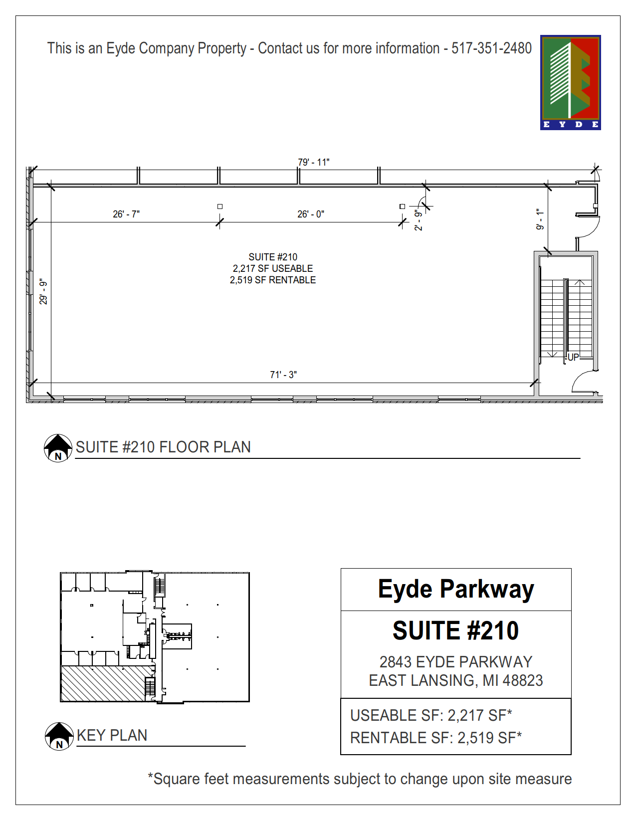 2843 Eyde Pky, East Lansing, MI à louer Plan d’étage– Image 1 sur 1