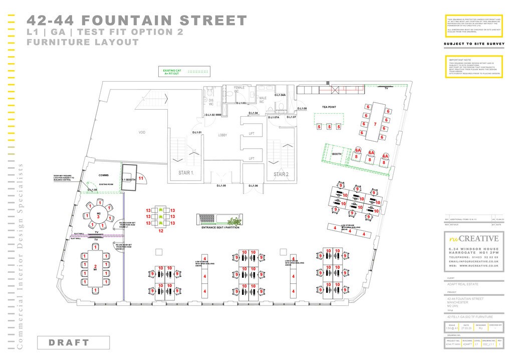 42-44 Fountain St, Manchester à louer Plan d’étage– Image 1 sur 2