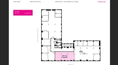 1680 N Vine St, Hollywood, CA à louer Plan d’étage– Image 1 sur 1