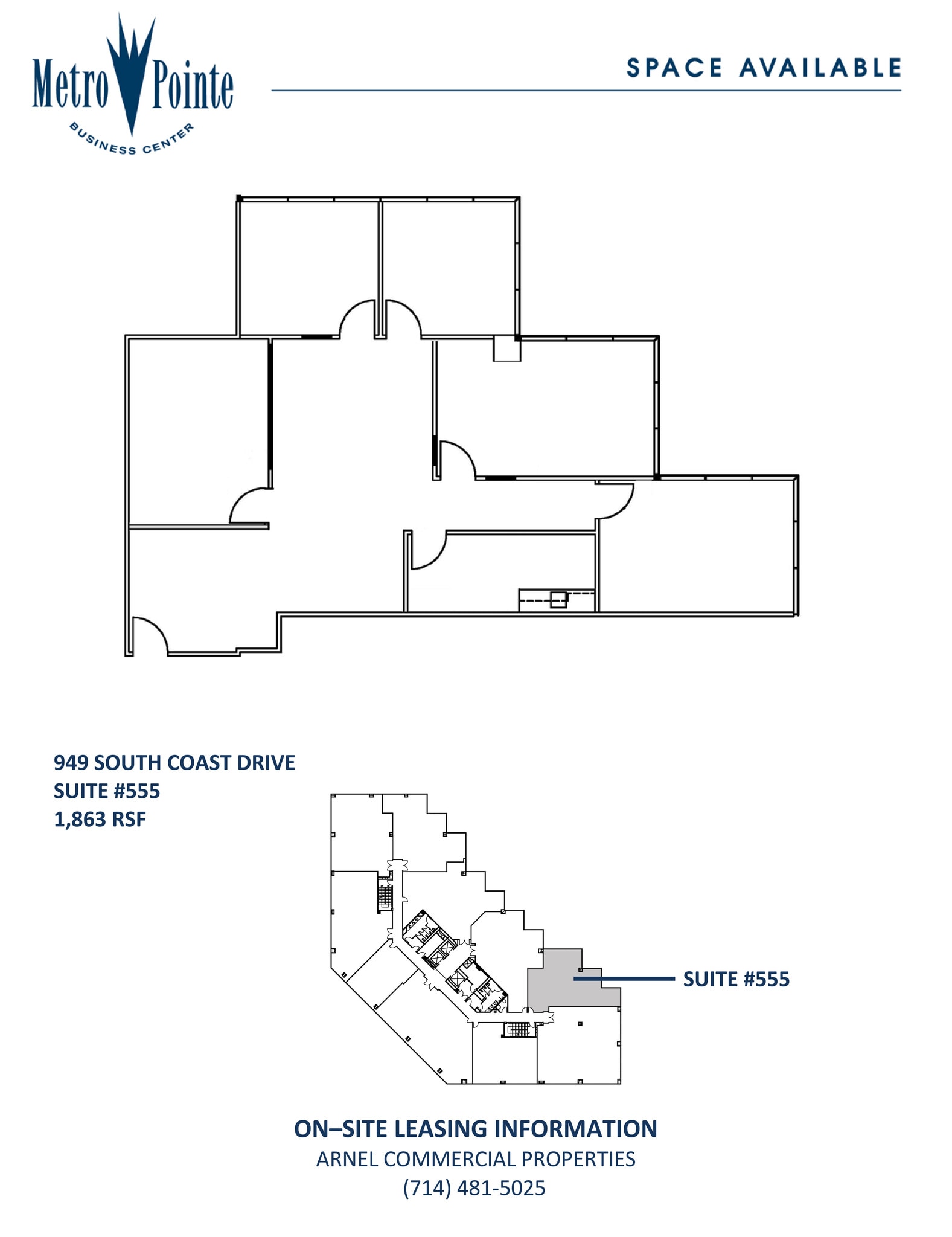 949 S Coast Dr, Costa Mesa, CA à louer Plan d’étage– Image 1 sur 1