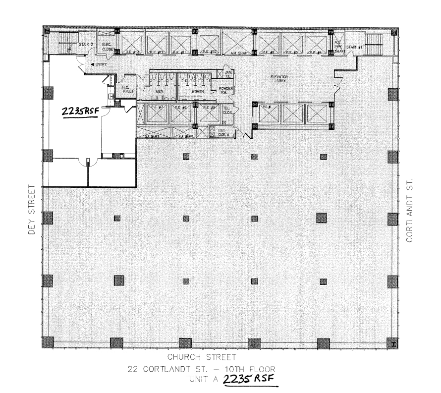 22 Cortlandt St, New York, NY à louer Plan d’étage– Image 1 sur 1