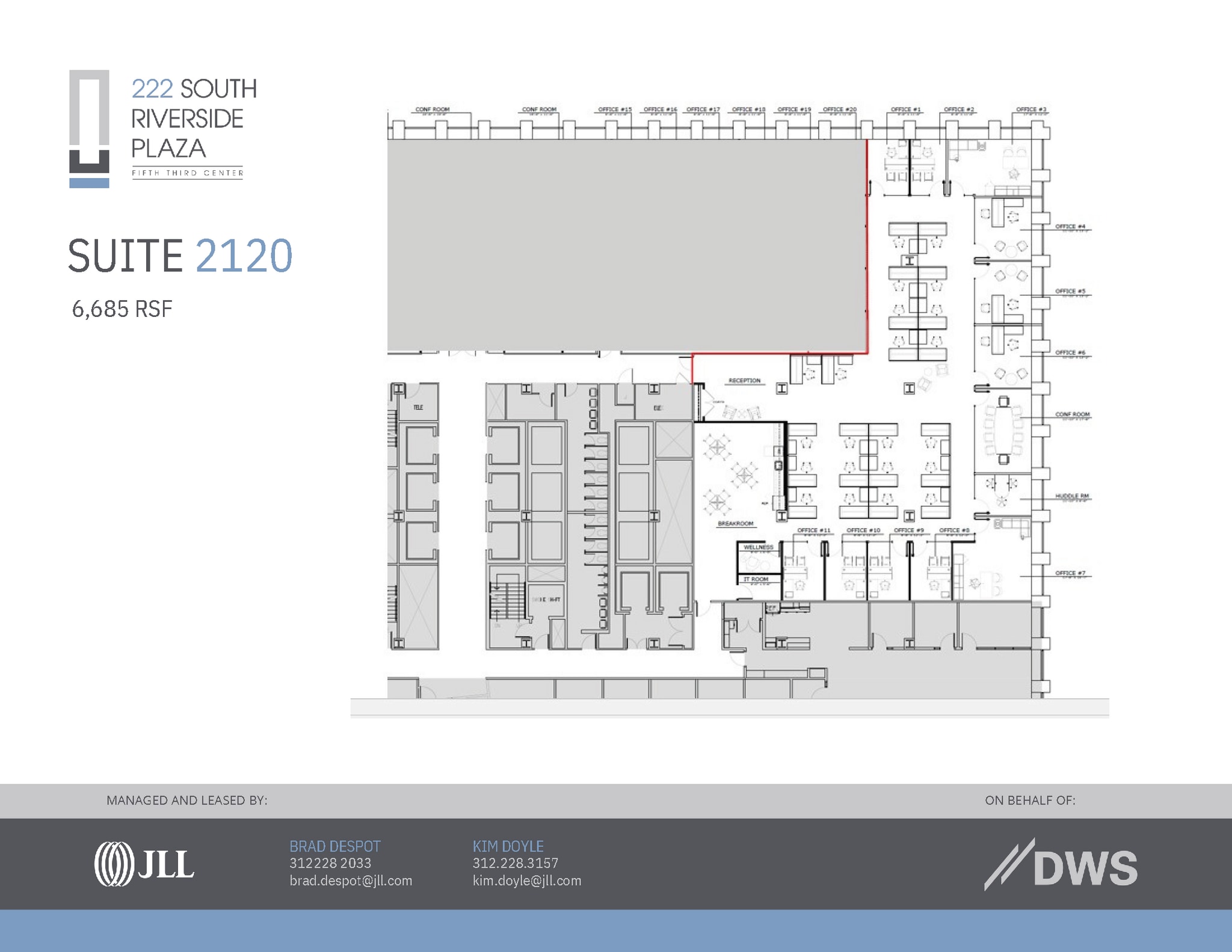 222 S Riverside Plz, Chicago, IL à louer Plan d’étage– Image 1 sur 1