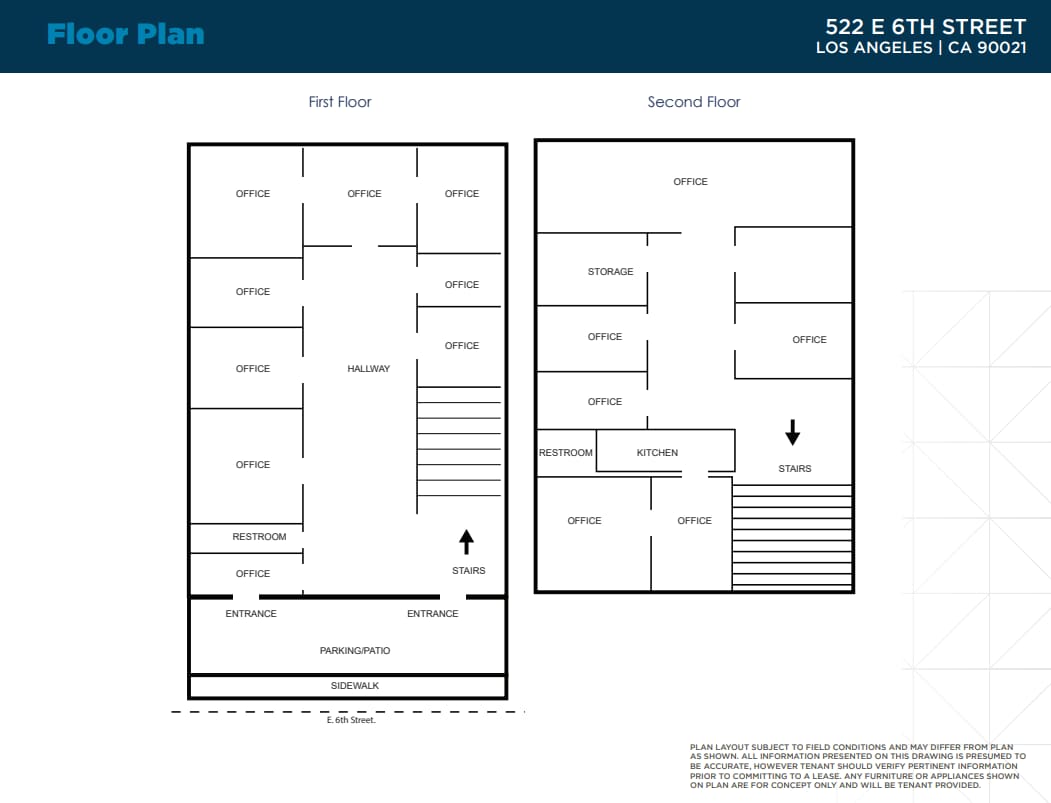 522 E 6th St, Los Angeles, CA à vendre Plan d’étage– Image 1 sur 1