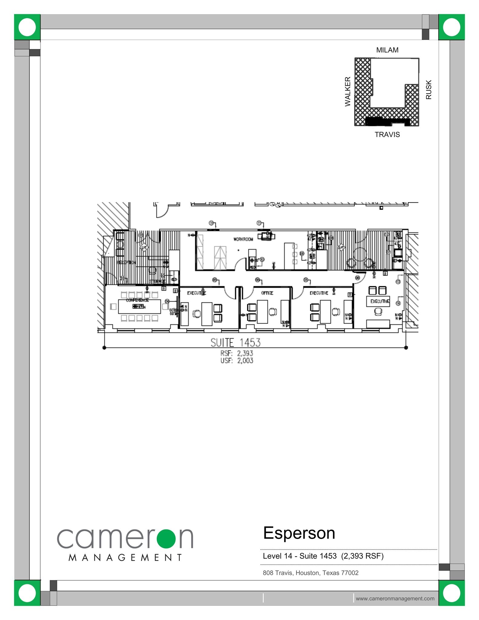 808 Travis St, Houston, TX à louer Plan de site– Image 1 sur 1