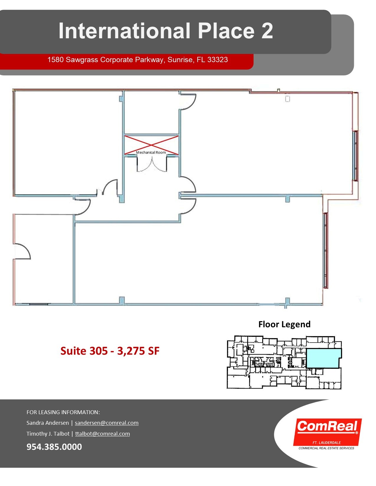 1580 Sawgrass Corporate Pky, Sunrise, FL à louer Plan d’étage– Image 1 sur 2