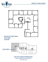 950 S Coast Dr, Costa Mesa, CA à louer Plan d’étage– Image 1 sur 1