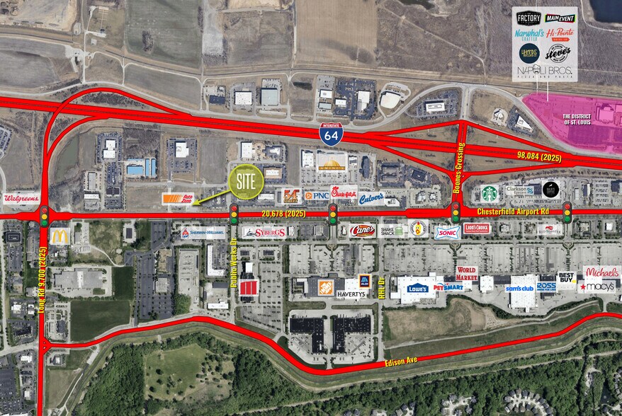 17499 Chesterfield Airport Rd, Chesterfield, MO à vendre - Aérien – Image 1 sur 3