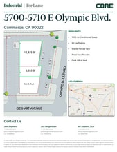 5700-5714 E Olympic Blvd, Commerce, CA à louer Plan d’étage– Image 1 sur 1