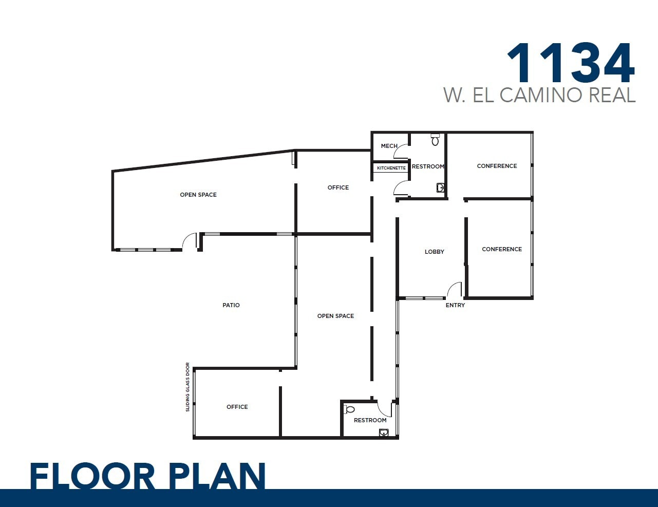 1134 W El Camino Real, Mountain View, CA à louer Plan d’étage– Image 1 sur 1