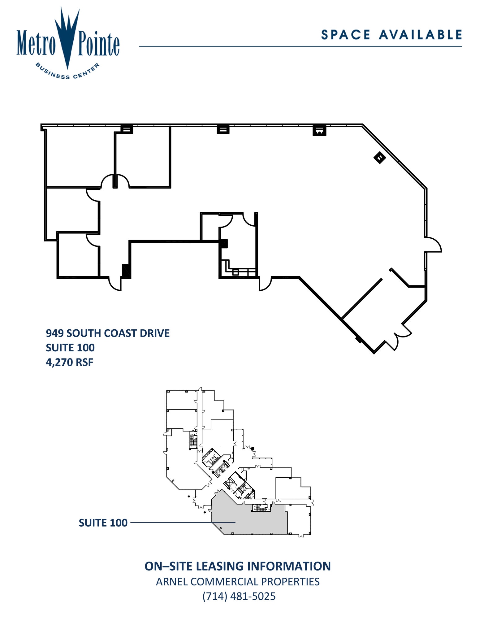 949 S Coast Dr, Costa Mesa, CA à louer Plan d’étage– Image 1 sur 1