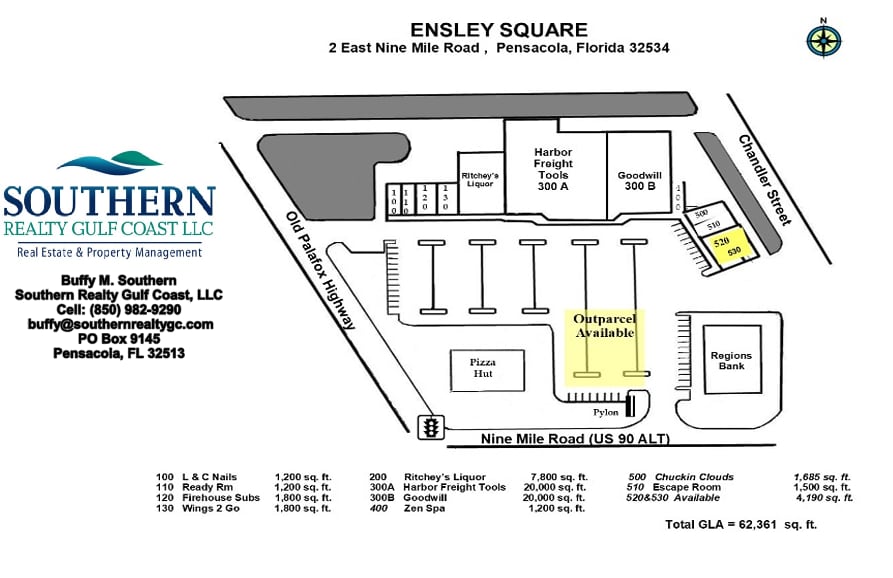 2 E Nine Mile Rd, Pensacola, FL à louer Plan de site– Image 1 sur 2