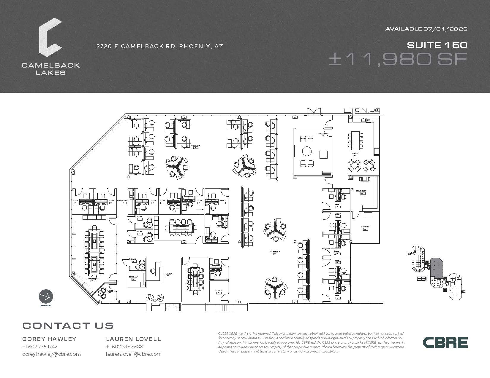 2850 E Camelback Rd, Phoenix, AZ à louer Plan d’étage– Image 1 sur 1