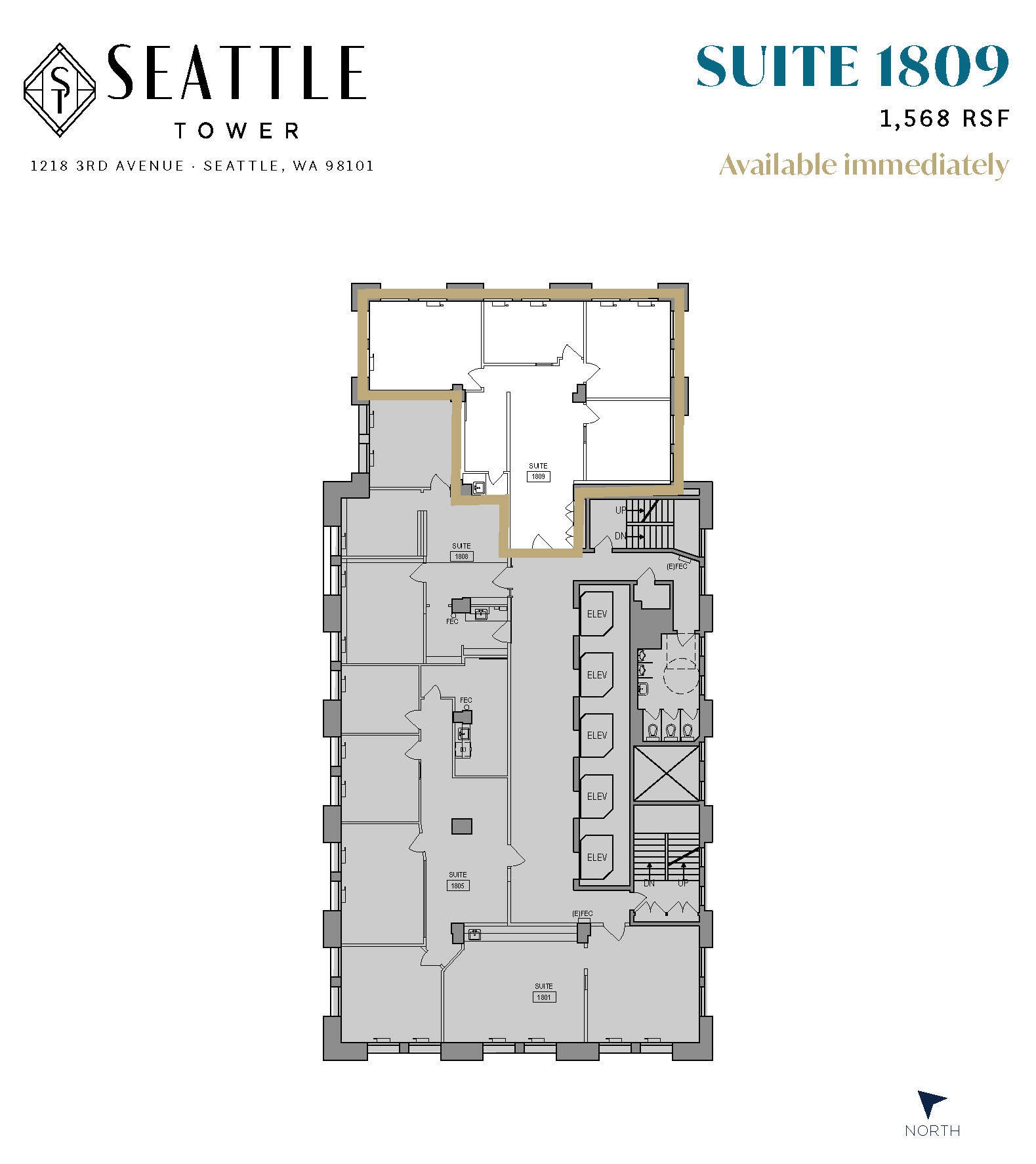 1218 3rd Ave, Seattle, WA à louer Plan d’étage– Image 1 sur 1