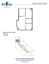 949 S Coast Dr, Costa Mesa, CA à louer Plan d’étage– Image 1 sur 1