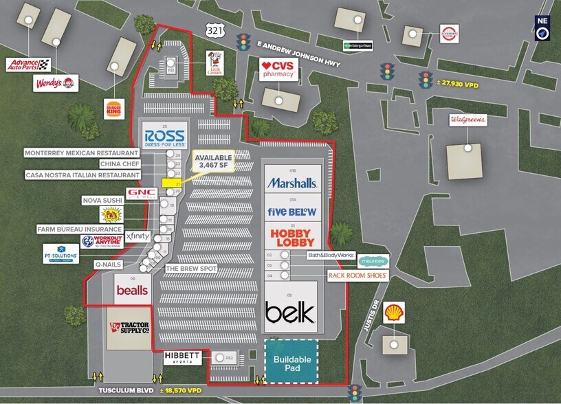 1317-1386 Tusculum Blvd, Greeneville, TN à louer - Photo de l’immeuble – Image 2 sur 7