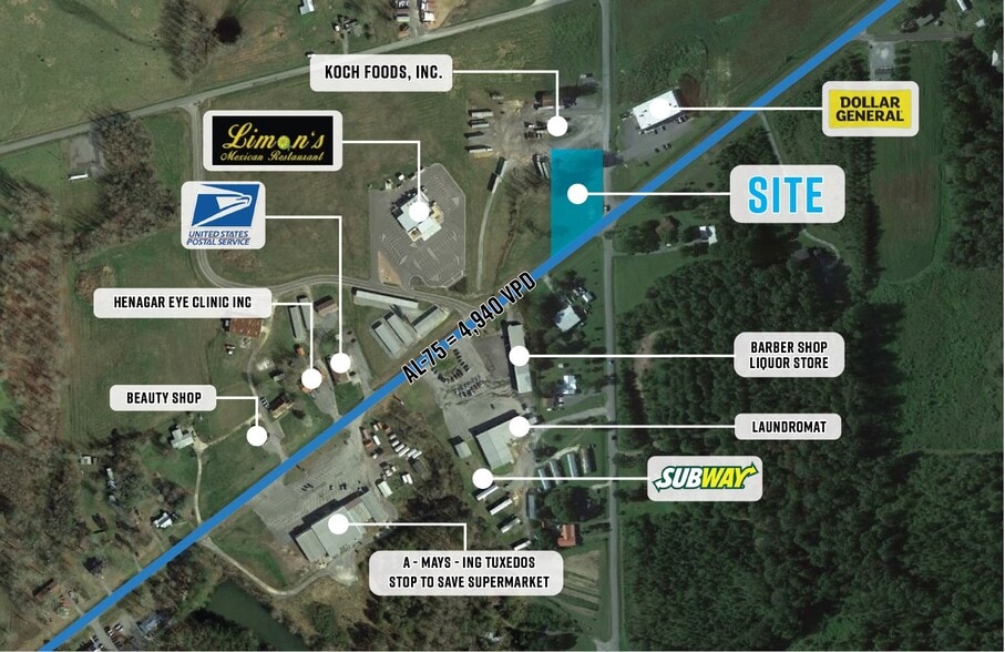 16996 Broad St, Henagar, AL à vendre - Aérien – Image 2 sur 4