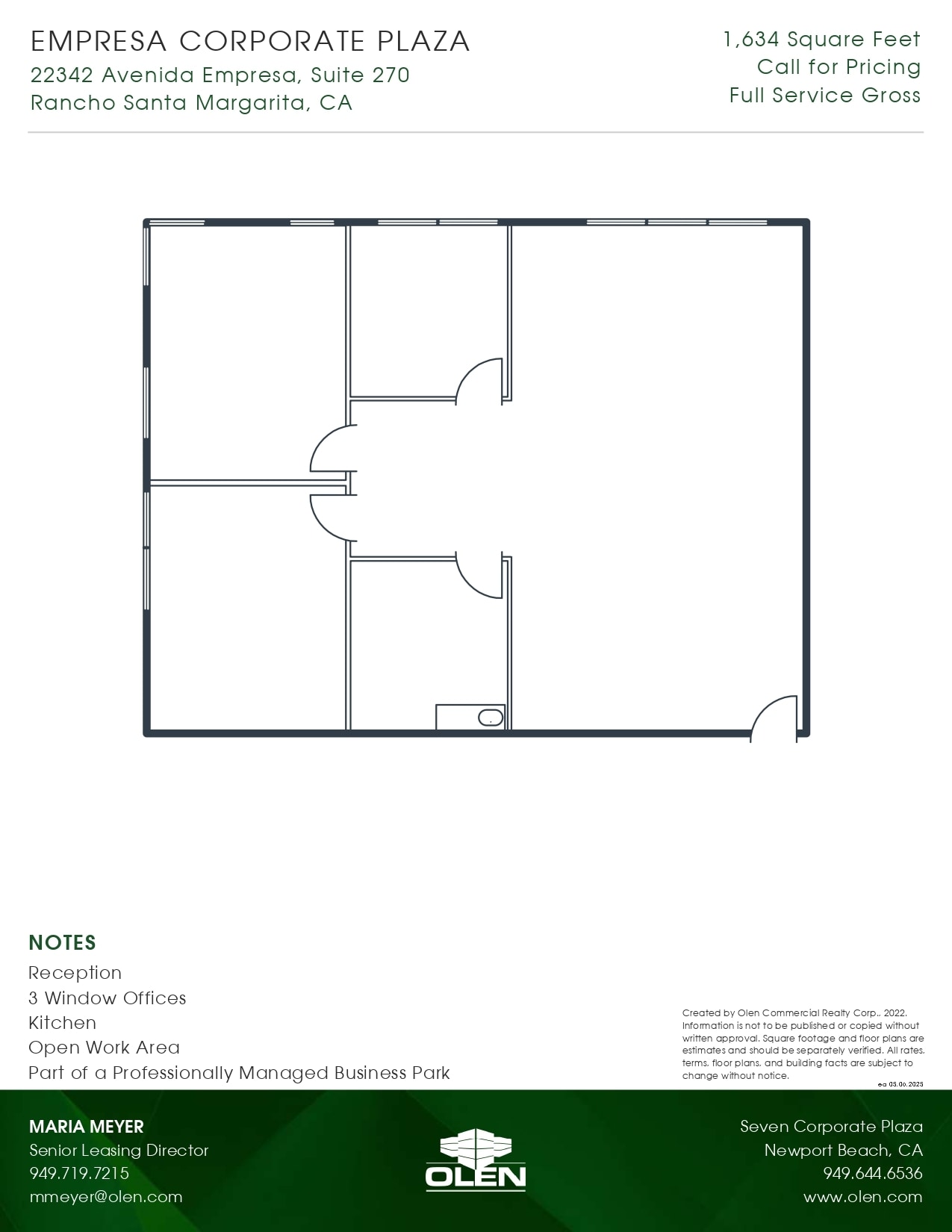 22342 Avenida Empresa, Rancho Santa Margarita, CA à louer Plan d’étage– Image 1 sur 1