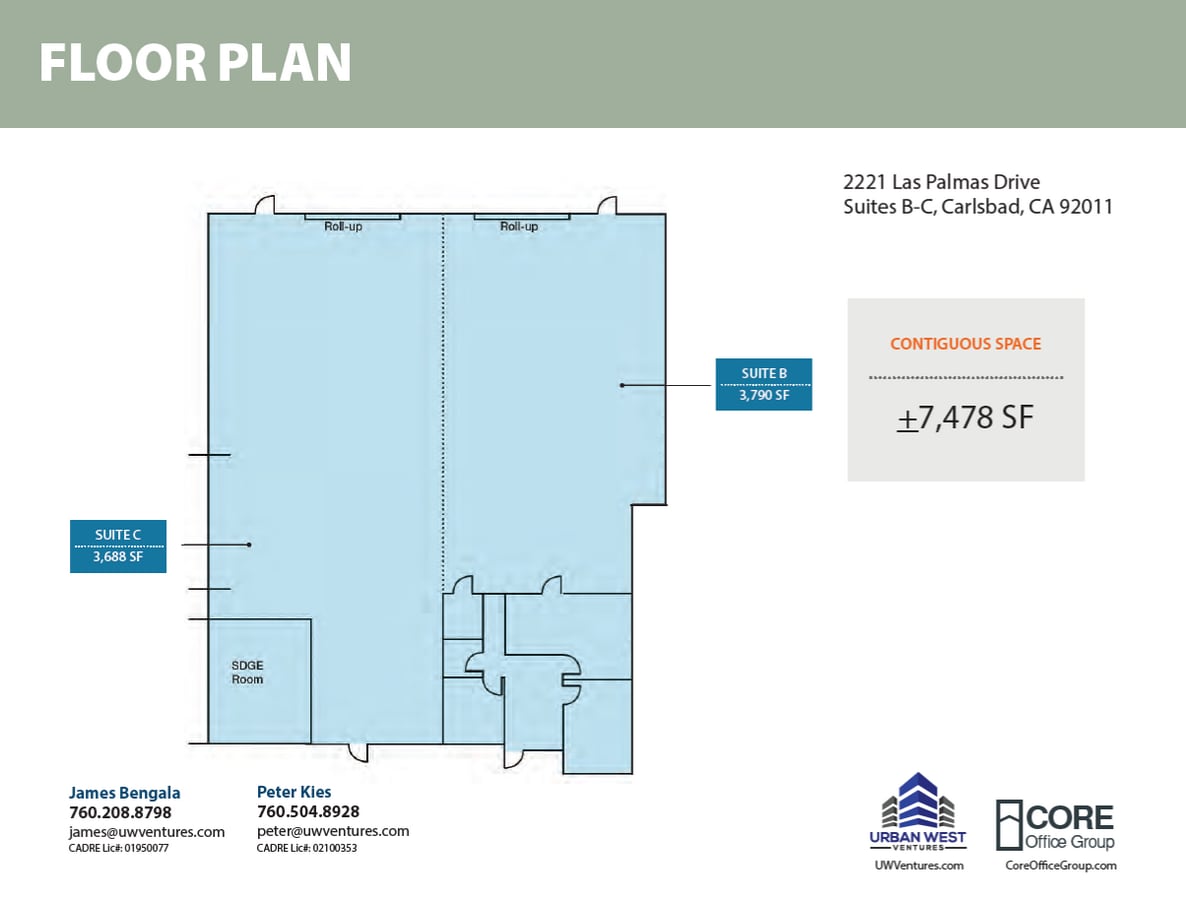 2221 Las Palmas Dr, Carlsbad, CA 92011 - Lot B/C - - Plan d’étage - Image 1 of 15