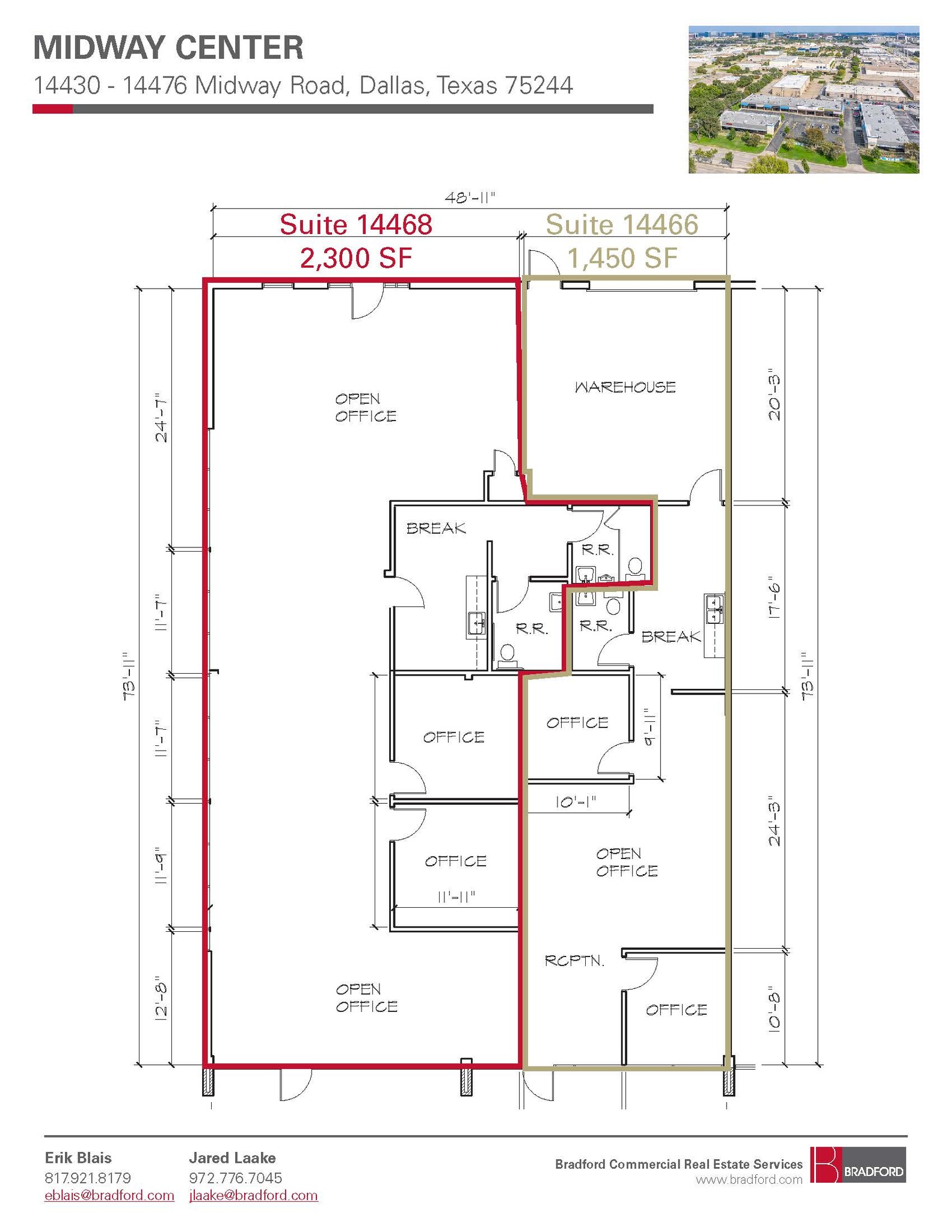 14430 Midway Rd, Farmers Branch, TX à louer Plan d’étage– Image 1 sur 2