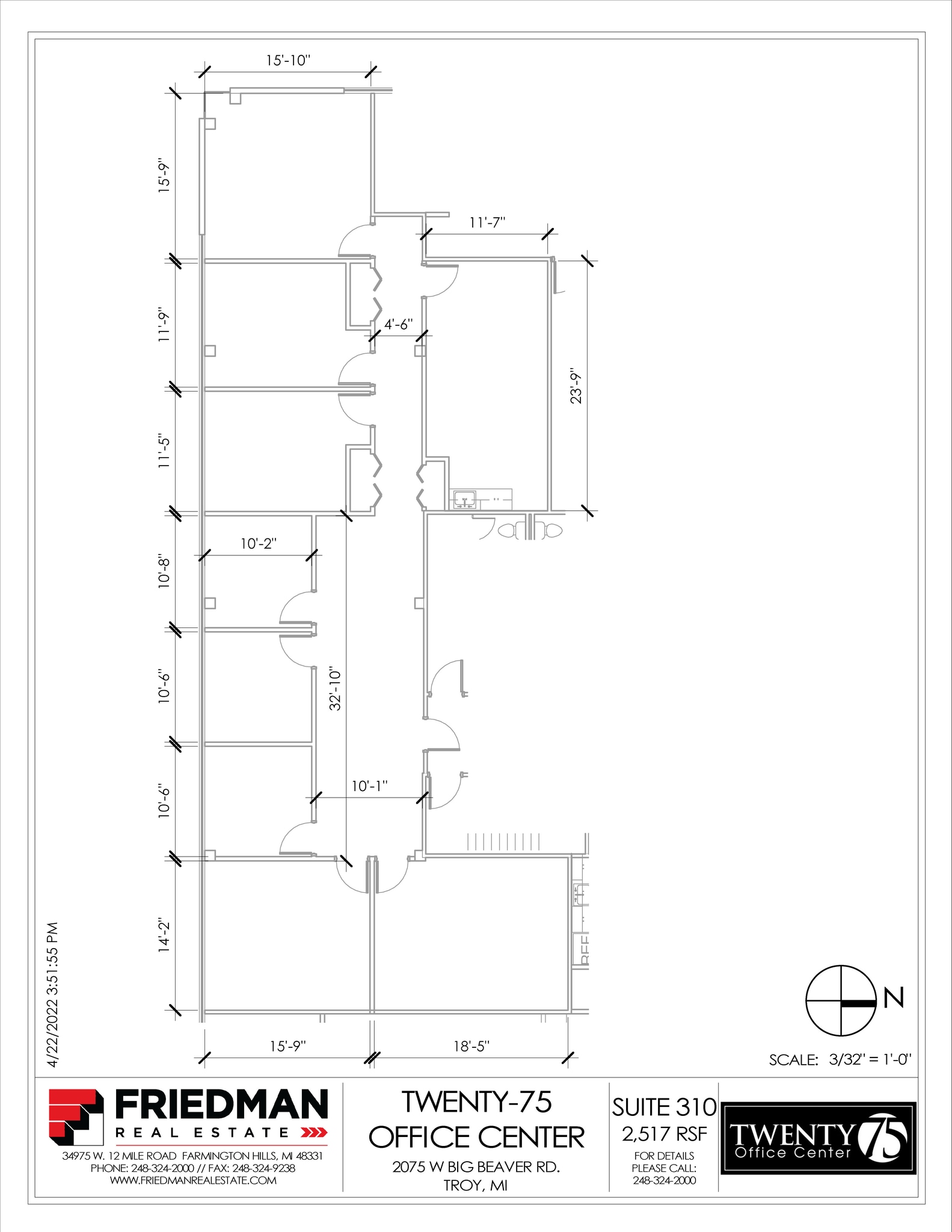 2075 W Big Beaver Rd, Troy, MI à louer Plan d’étage– Image 1 sur 2