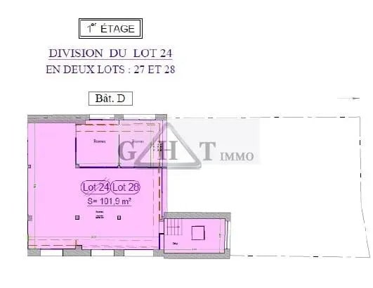 Bureau dans Montreuil à vendre Plan d’étage– Image 1 sur 4
