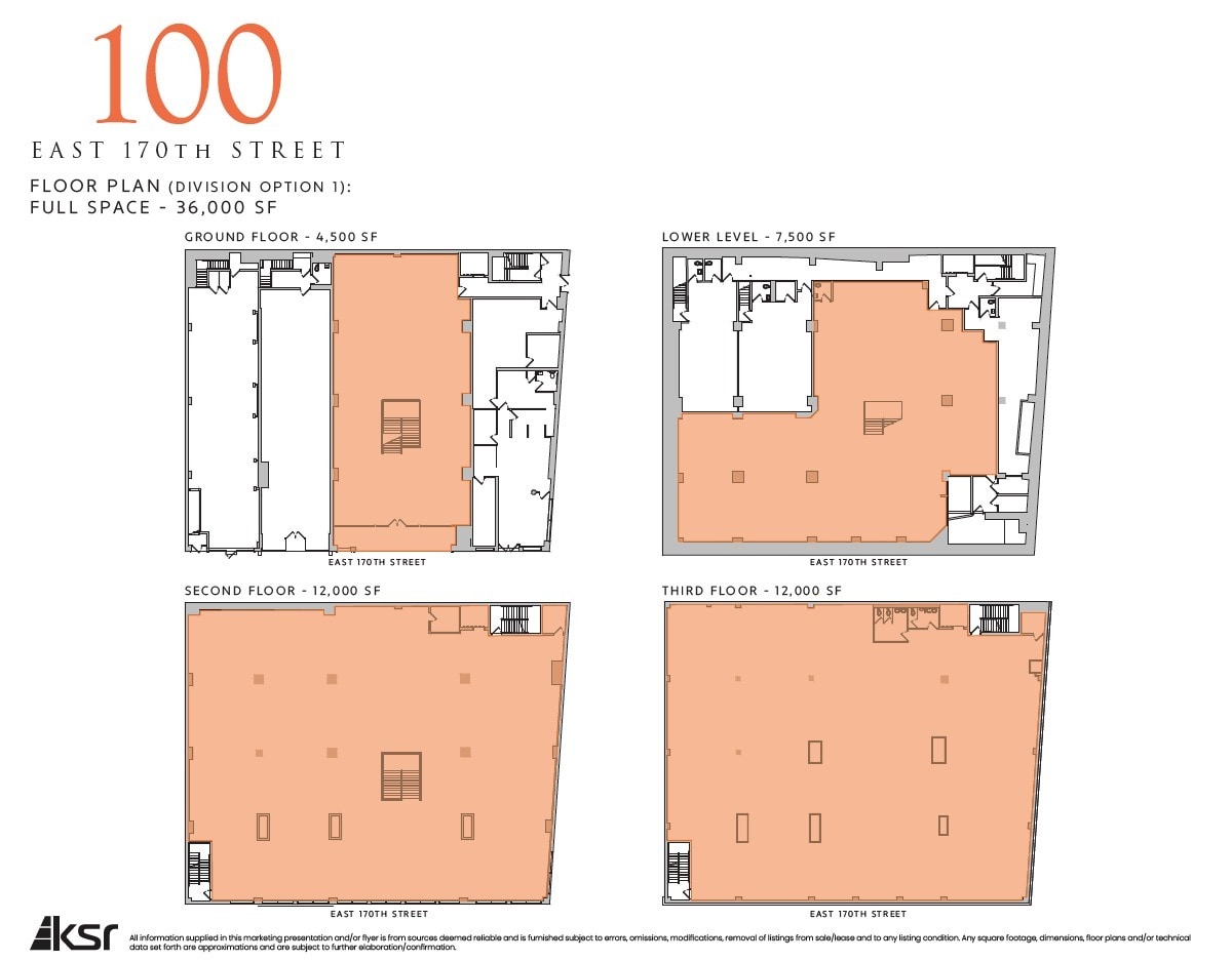 100 E 170th St, Bronx, NY à louer Plan d’étage– Image 1 sur 3