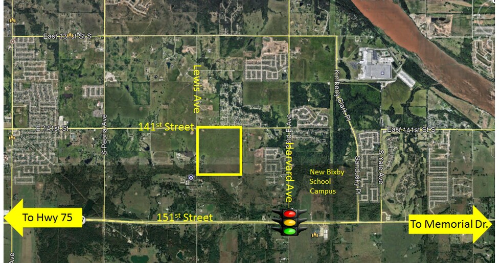 14100 S Lewis Ave, Bixby, OK à vendre - Aérien – Image 2 sur 2