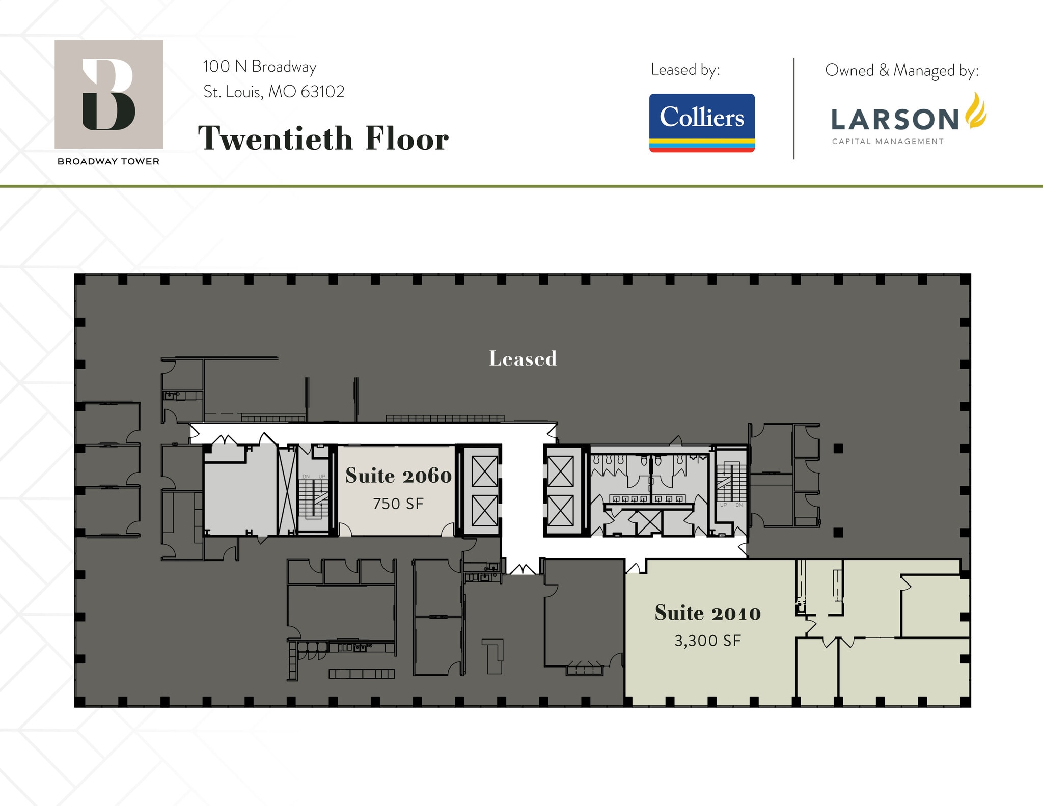 100 N Broadway, Saint Louis, MO à louer Plan d’étage– Image 1 sur 1