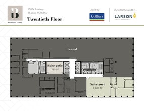 100 N Broadway, Saint Louis, MO à louer Plan d’étage– Image 1 sur 1