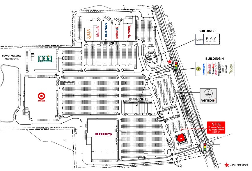 Towne Center at Watertown, Watertown, NY à louer - Plan de site – Image 2 sur 4