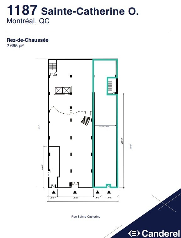 1187-1195 Rue Sainte-Catherine O, Montréal, QC à louer Plan d’étage– Image 1 sur 1