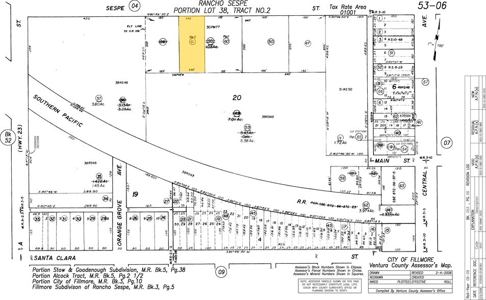 606 Sespe Ave, Fillmore, CA à vendre - Plan cadastral – Image 2 sur 10