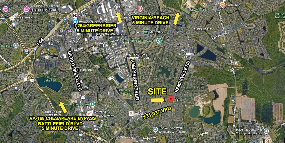 841 Kempsville Rd, Chesapeake, VA à vendre - Aérien – Image 2 sur 15