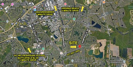 841 Kempsville Rd, Chesapeake, VA - VUE AÉRIENNE  vue de carte - Image1
