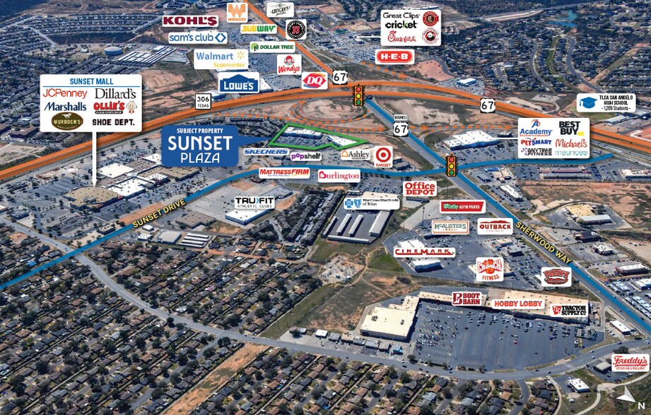 4157-4175 Sunset Dr, San Angelo, TX à vendre - Photo de l’immeuble – Image 3 sur 5