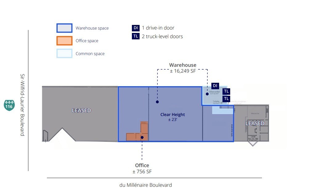 283 Boul Sir-Wilfrid-Laurier, St-Basile-le-Grand, QC à louer Plan d’étage– Image 1 sur 1