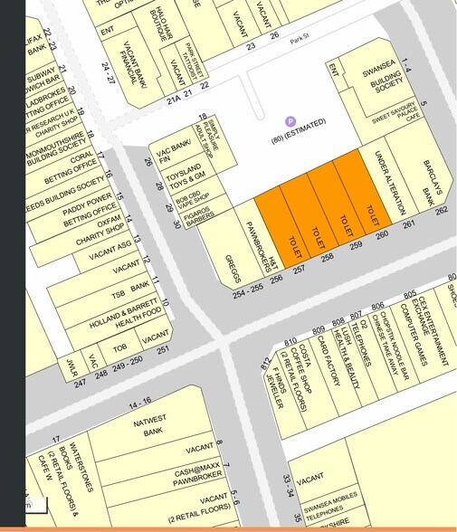 254-255 Oxford St, Swansea à louer - Plan de site – Image 3 sur 4