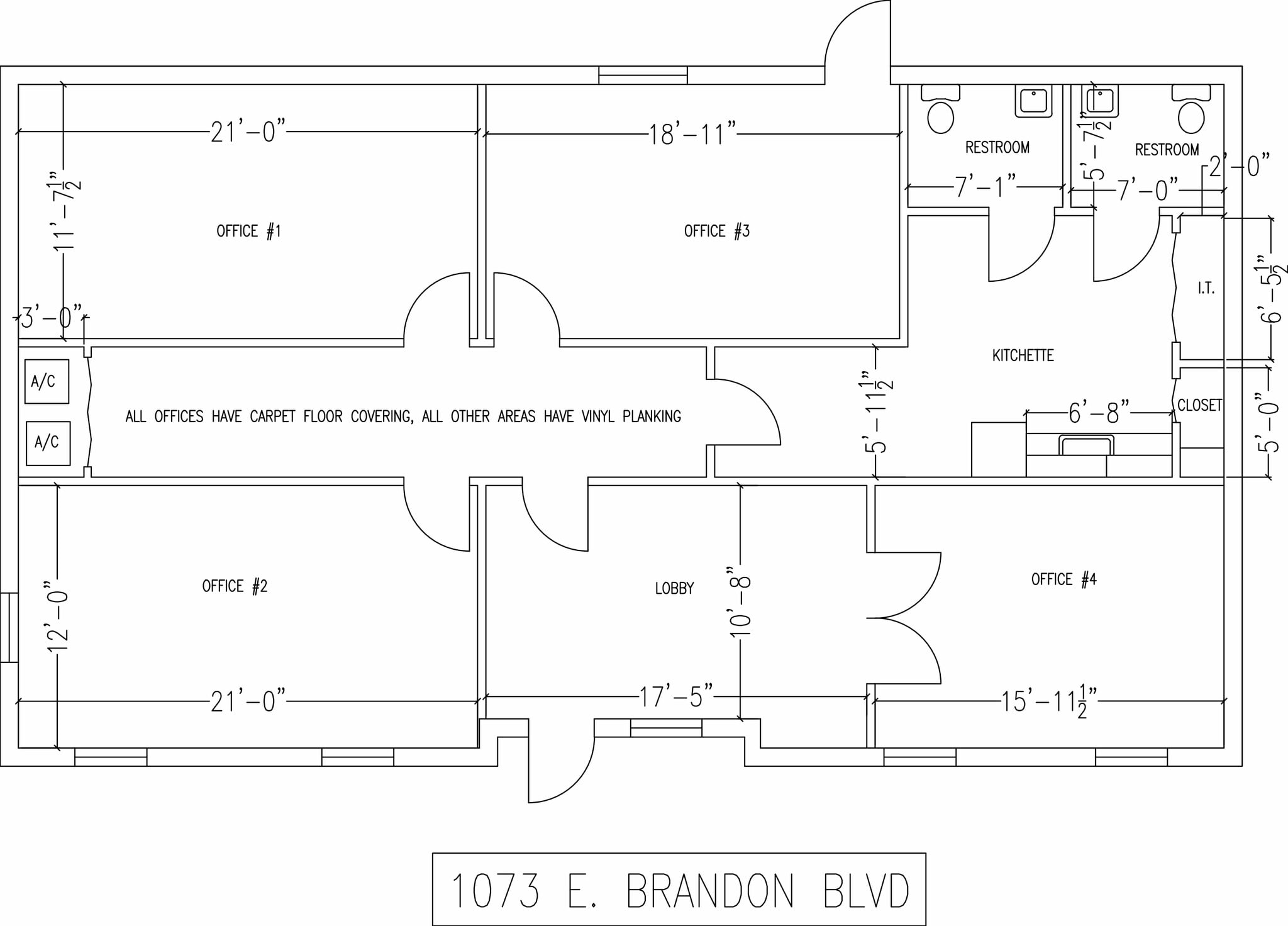 1073 E Brandon Blvd, Brandon, FL à louer Plan d’étage– Image 1 sur 1