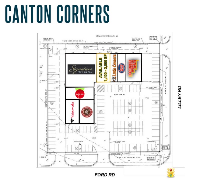 42400-42454 Ford Rd, Canton Township, MI à louer - Plan d’étage – Image 1 sur 1