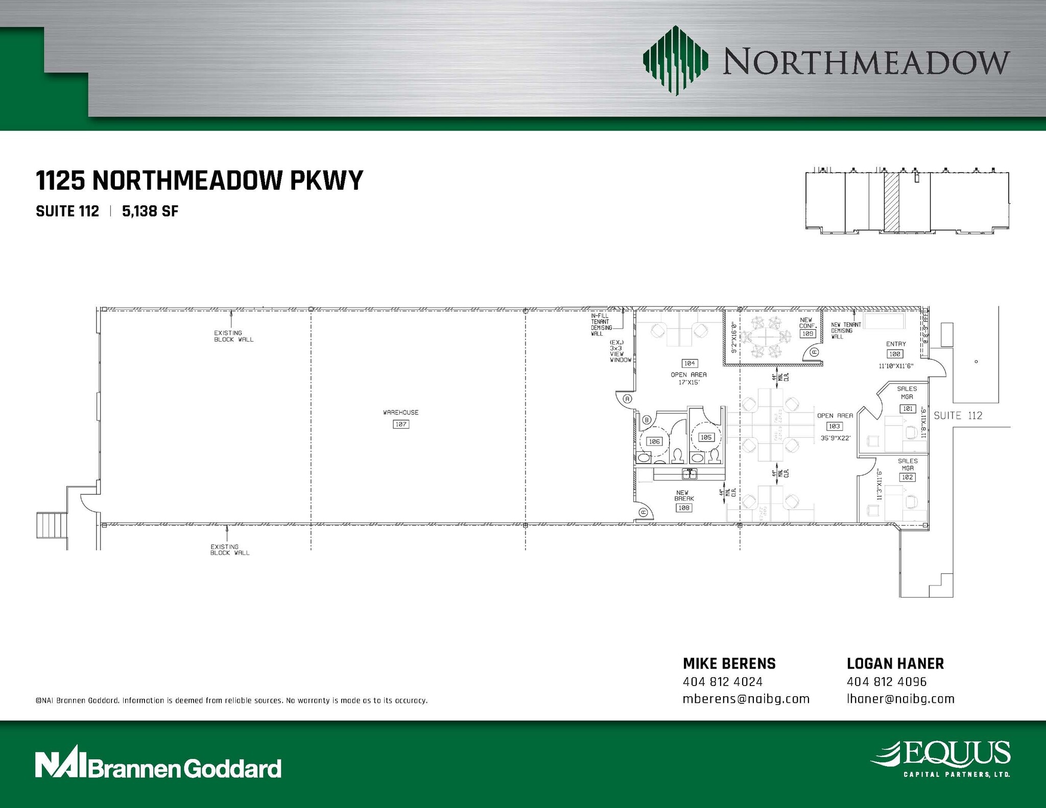 1100 Northmeadow Pky, Roswell, GA à louer Plan d’étage– Image 1 sur 1