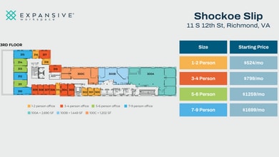 11 S 12th St, Richmond, VA à louer Plan d’étage– Image 1 sur 4